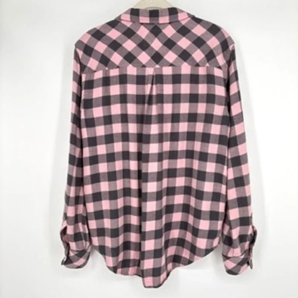 Rails‎ Milo Button Down Shirt Pink Charcoal Bubblegum Buffalo Check Plaid Size S